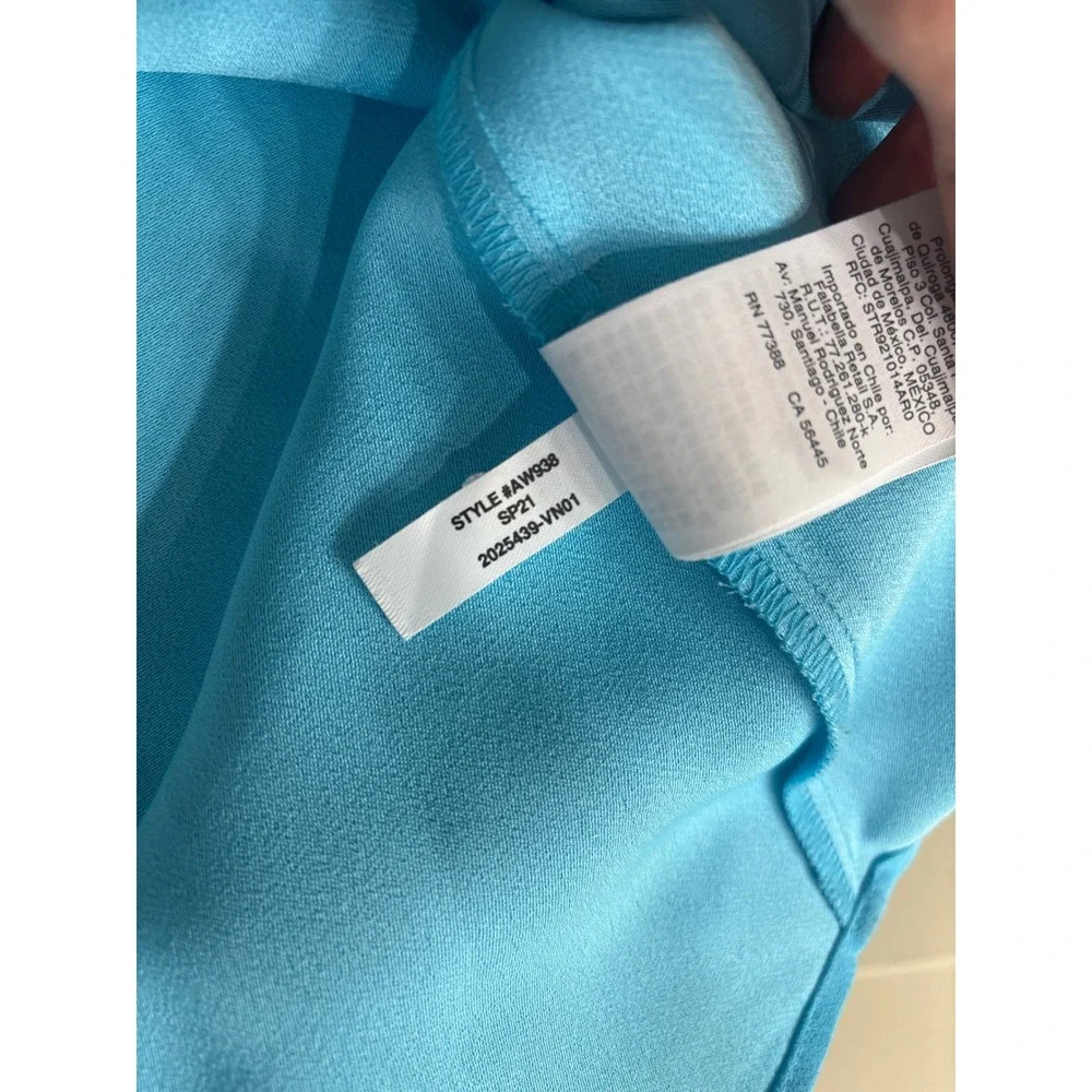 J. Crew‎ Womens Sleeveless Ruffle Collar Button Blouse Top Turquoise Small